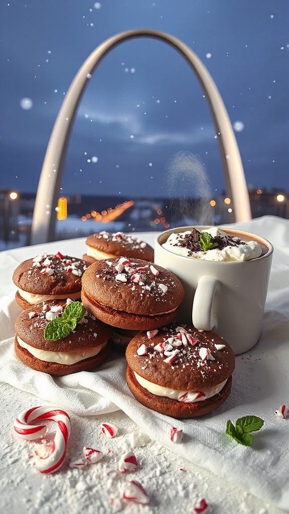 peppermint chocolate sandwich cookies