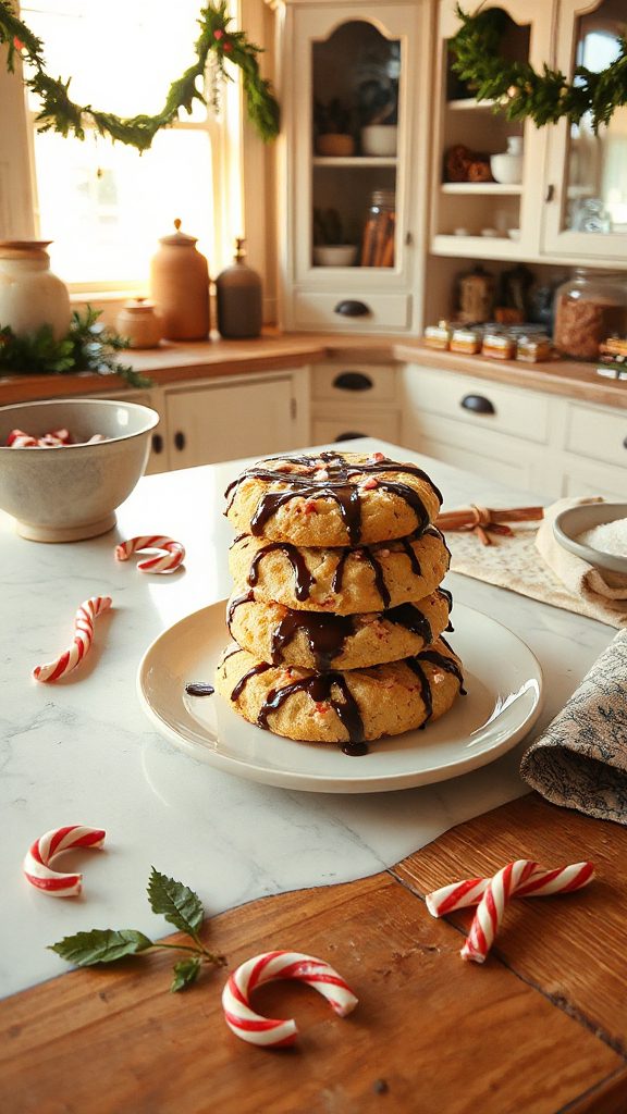 peppermint chocolate shortbread cookies
