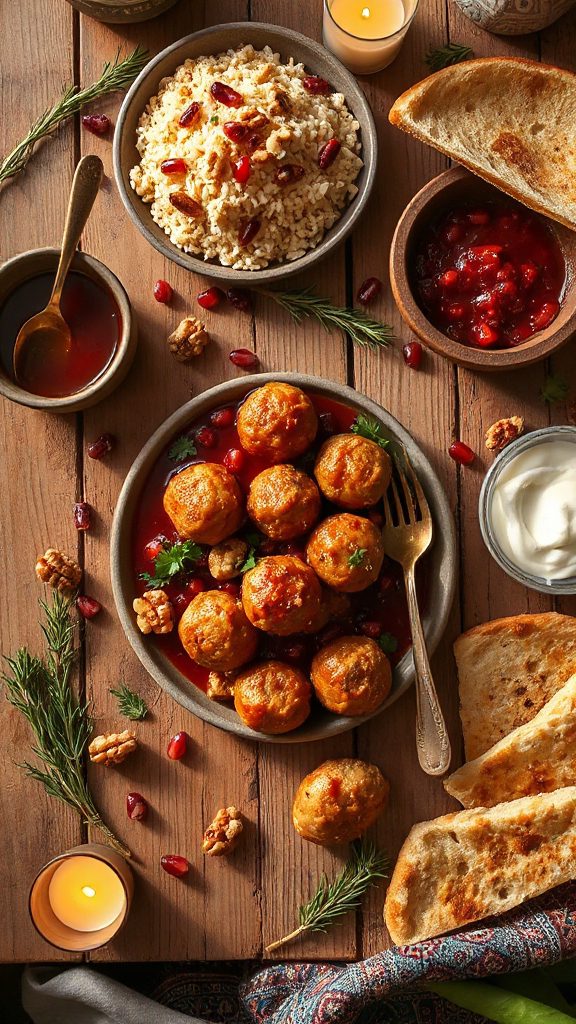 persian pomegranate walnut meatballs