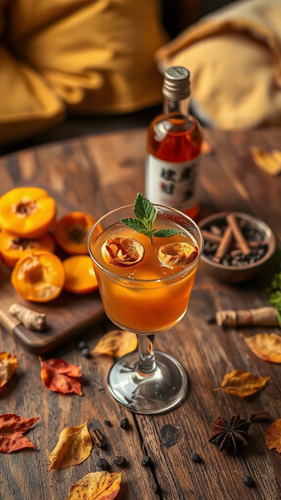 persimmon baijiu autumn cocktail