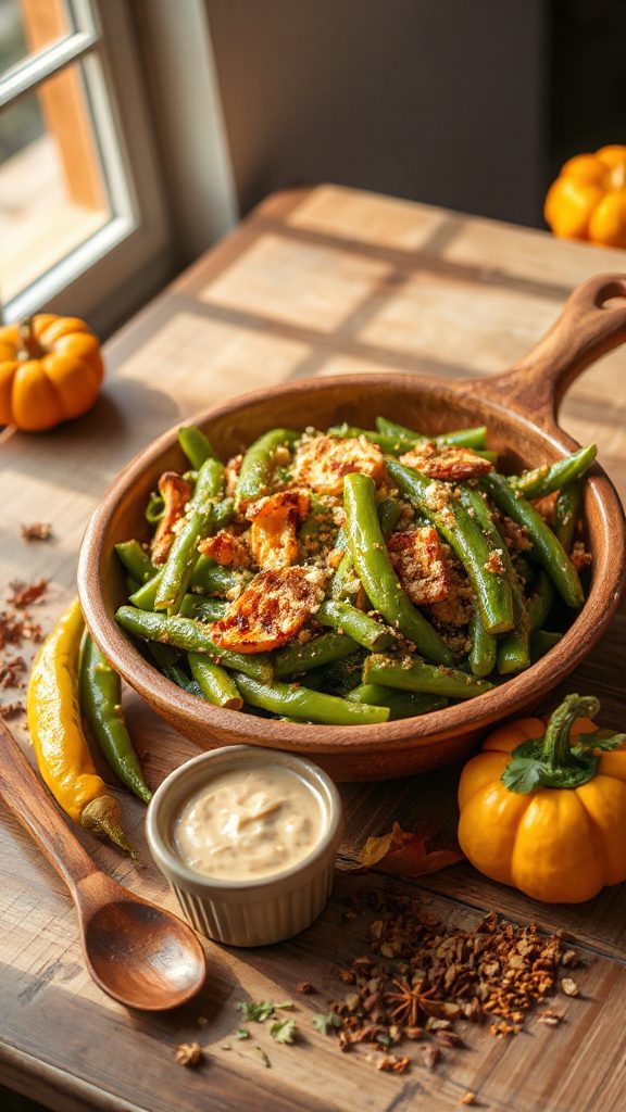 peruvian inspired green bean casserole