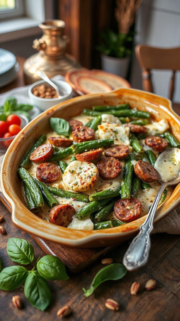 pesto chicken sausage casserole pesto chicken sausage casserole