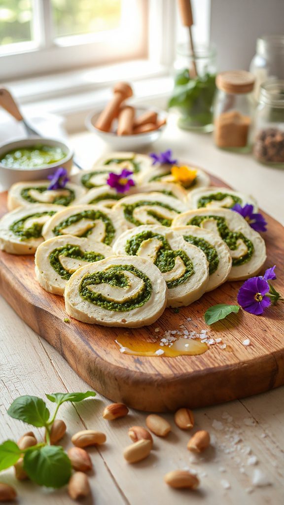 pesto goat cheese rolls