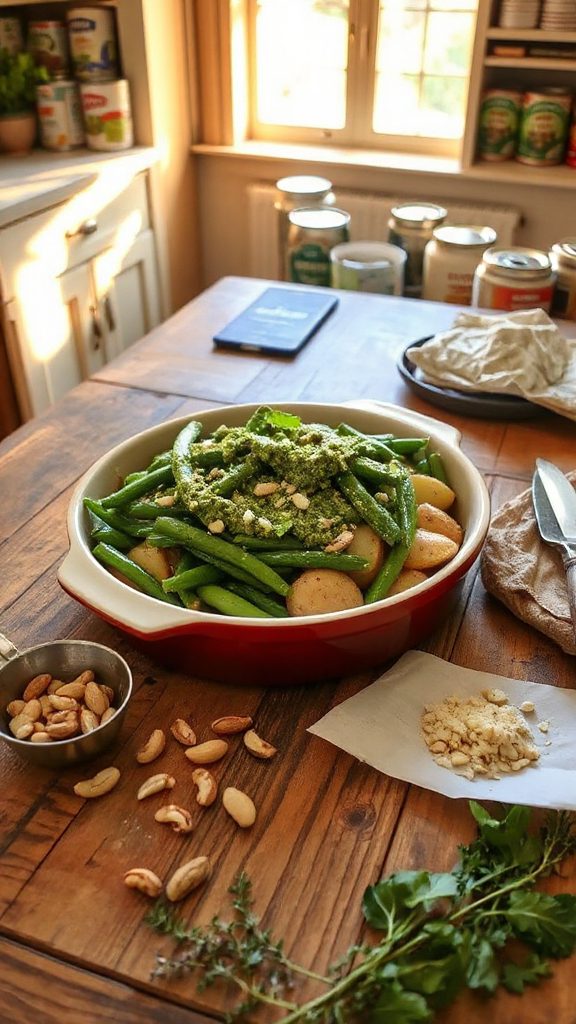 pesto green bean casserole