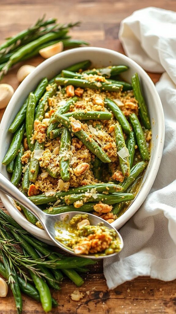 pesto green bean casserole delight
