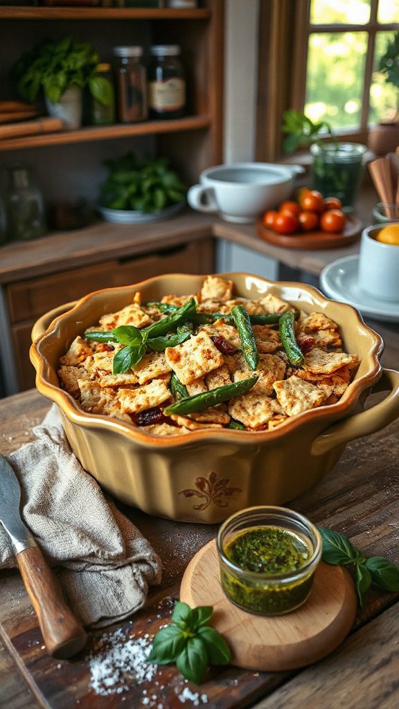 pesto green bean casserole