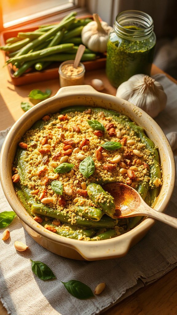 pesto green bean casserole