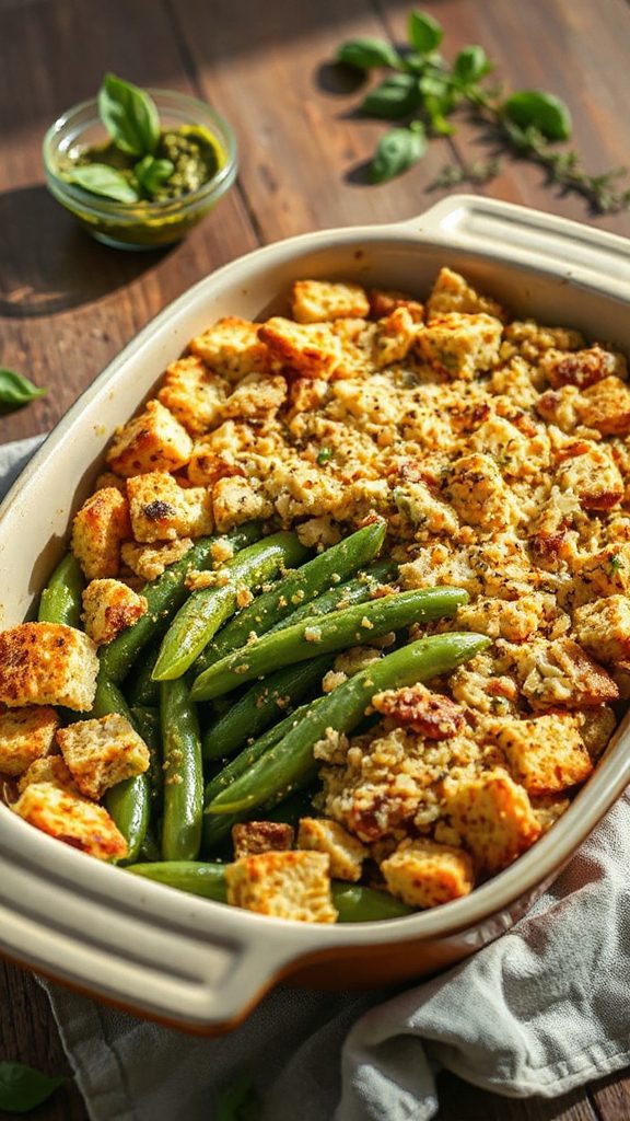 pesto green bean casserole