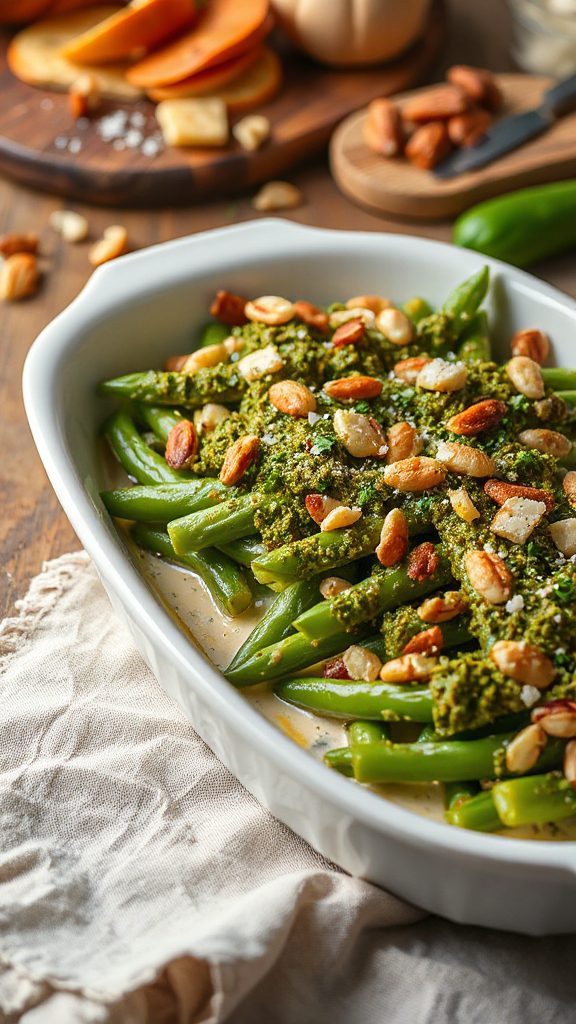 pesto green bean casserole