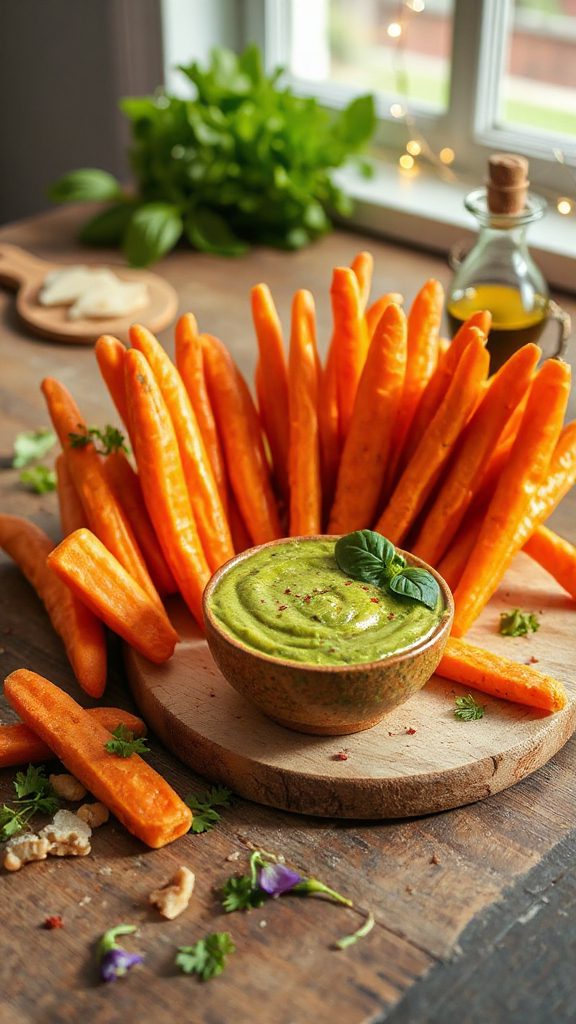 pesto infused carrot sticks pesto infused carrot sticks