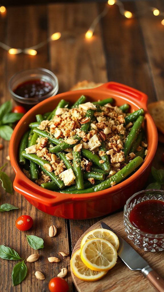 pesto infused green bean casserole