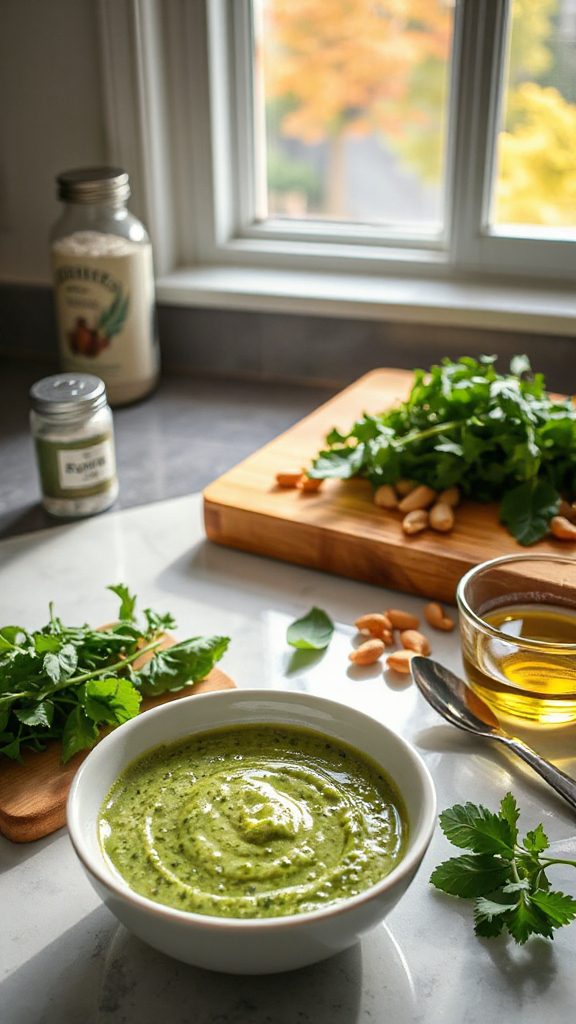 pesto infused green bean casserole