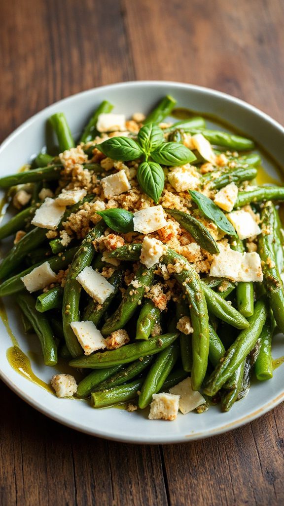 pesto parmesan green bean delight