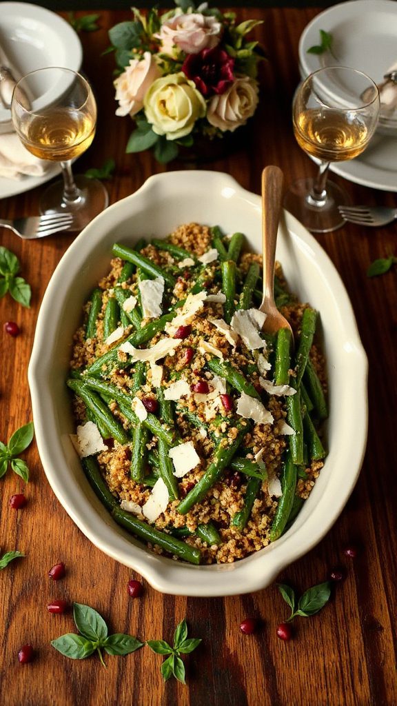 pesto quinoa green bean casserole