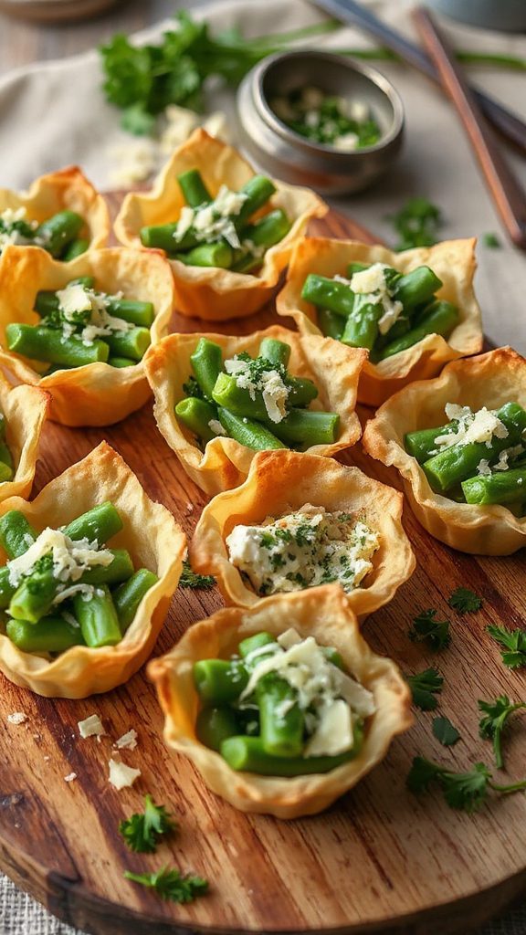 phyllo cup green bean bites