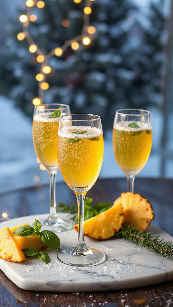 pineapple basil sparkling cocktail