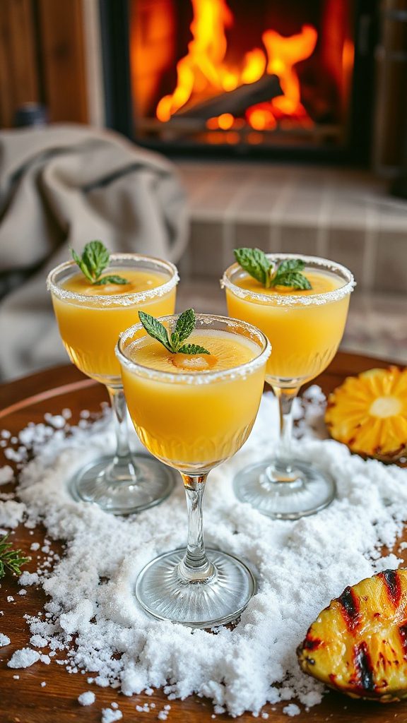 pineapple sparkling winter cocktail