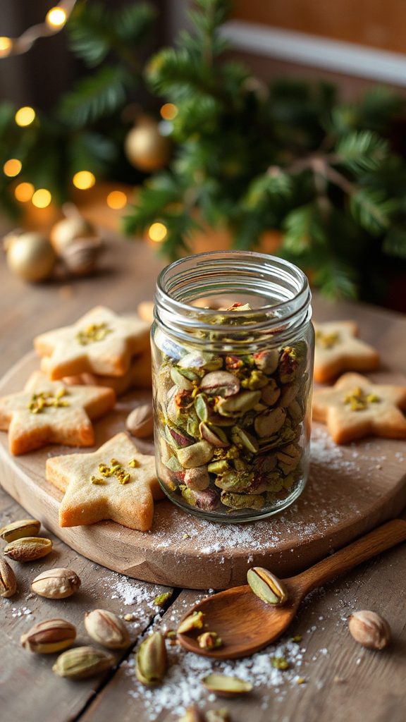 pistachio cardamom shortbread cookies