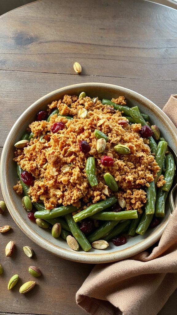 pistachio cranberry green bean casserole