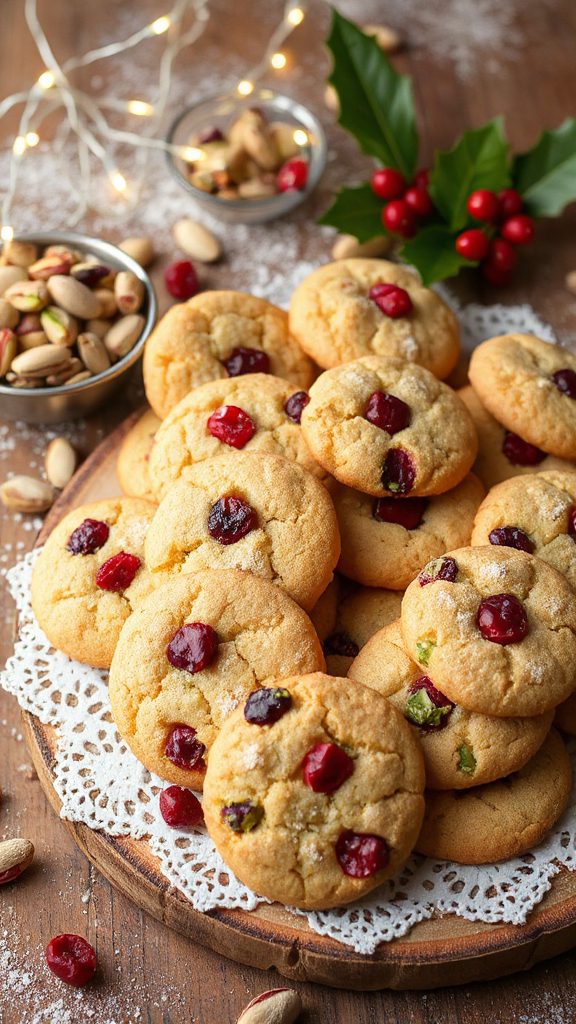 pistachio cranberry holiday cookies
