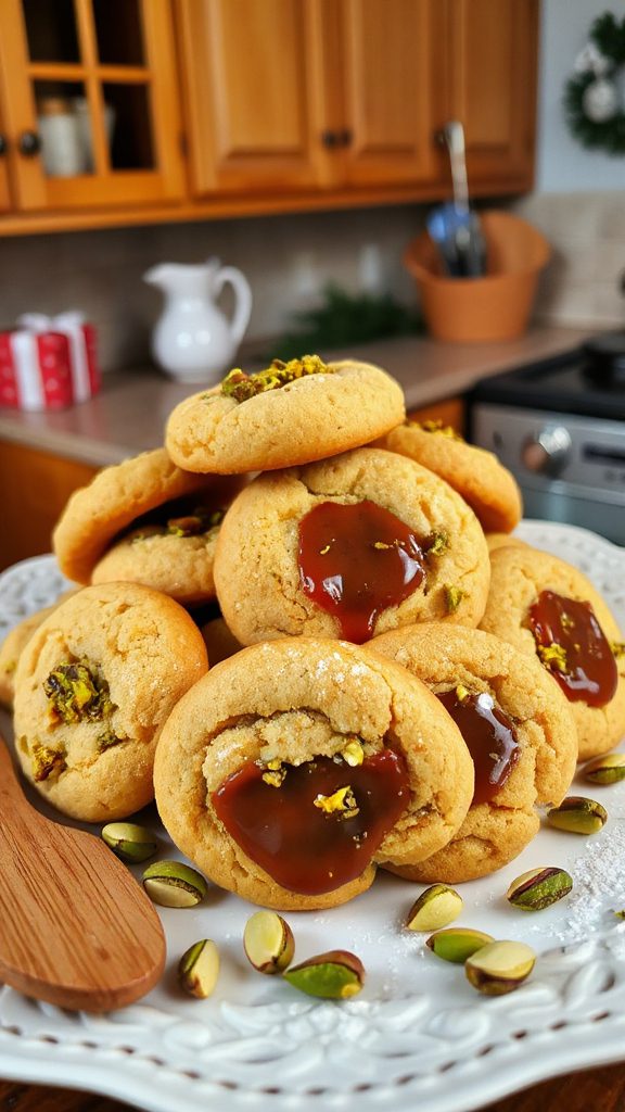 pistachio fudge center cookies