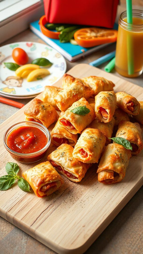 pizza filled tortilla roll ups