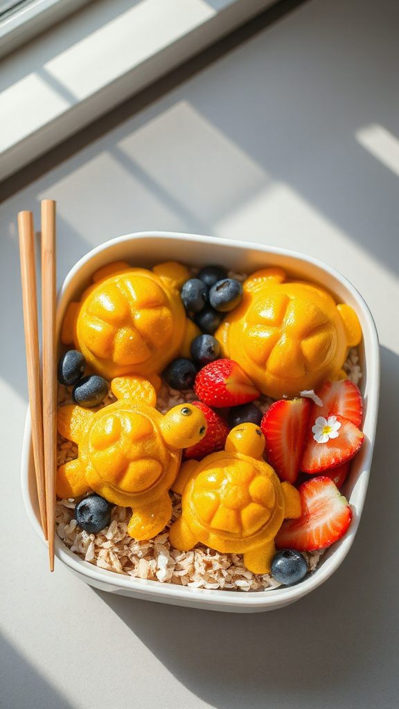 playful mango turtle snacks