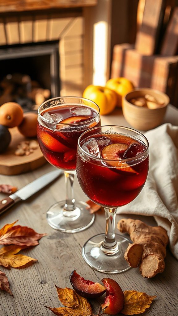 plum ginger autumn cocktail delight