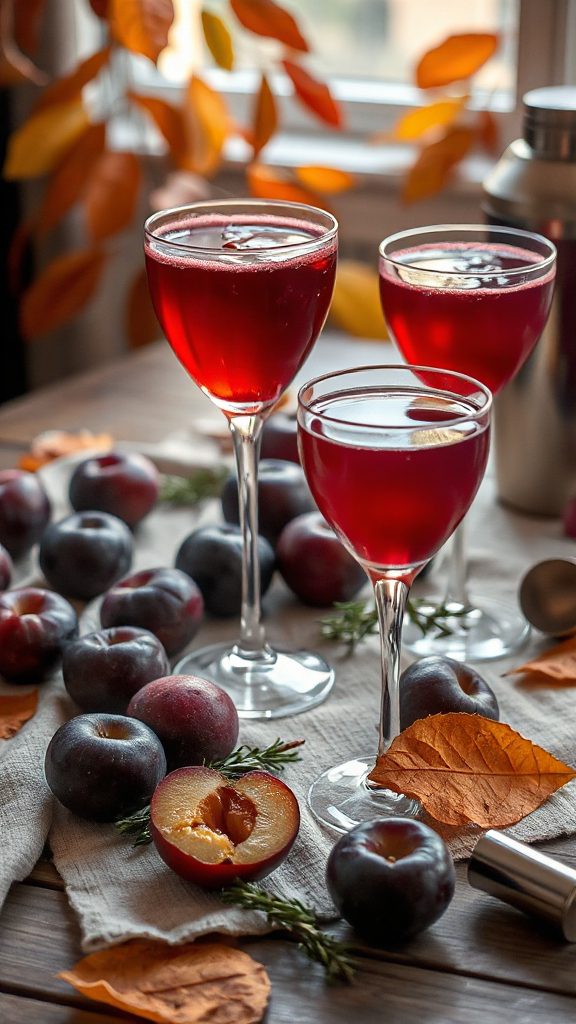 plum infused gin cocktail delight
