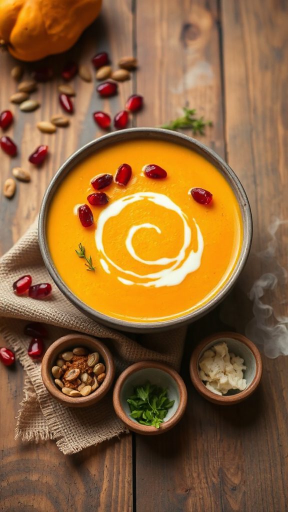 pomegranate arils enhance soup
