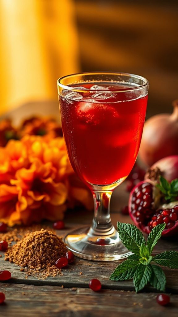 pomegranate asafoetida cocktail delight