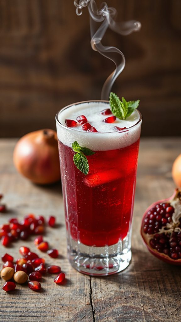 pomegranate chestnut whiskey cocktail