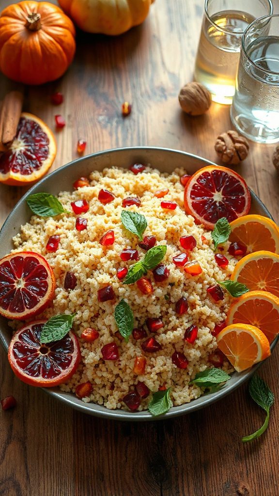 pomegranate citrus couscous salad