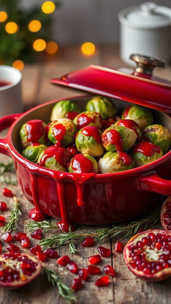 pomegranate glazed brussels sprouts recipe
