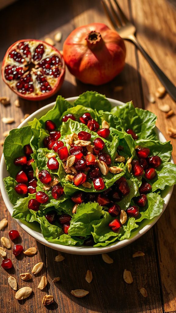 pomegranate golpar spinach salad