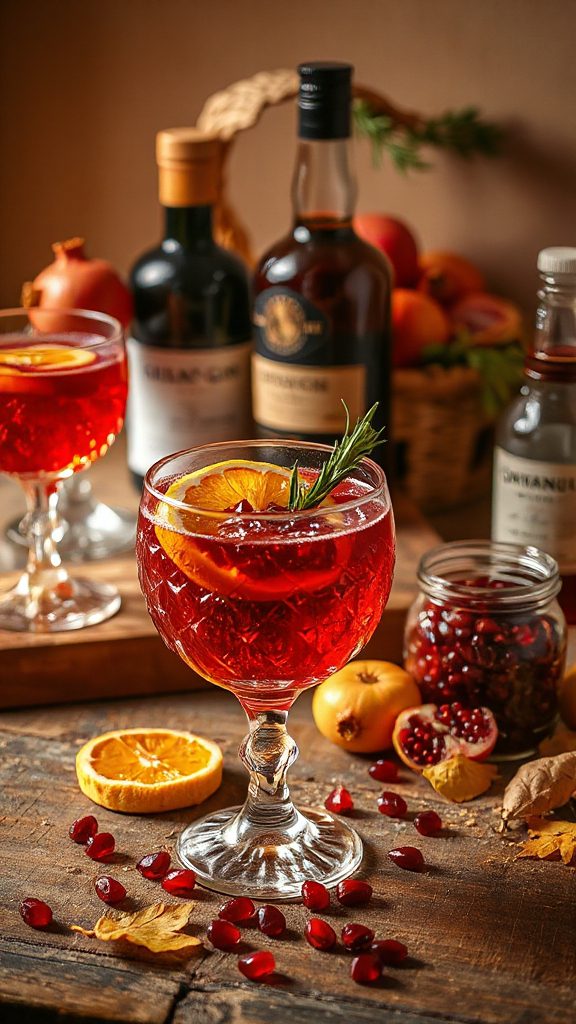 pomegranate infused classic cocktail