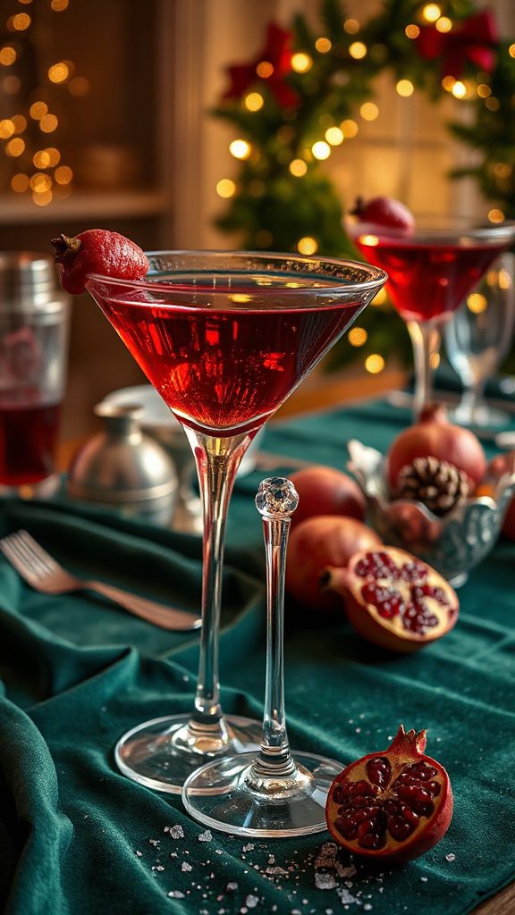 pomegranate infused festive cocktail pomegranate infused festive cocktail