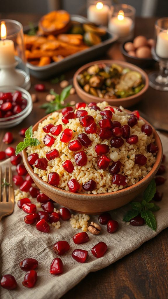pomegranate infused festive couscous