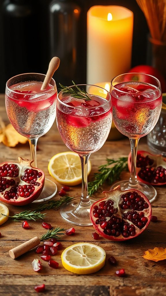 pomegranate infused gin cocktail