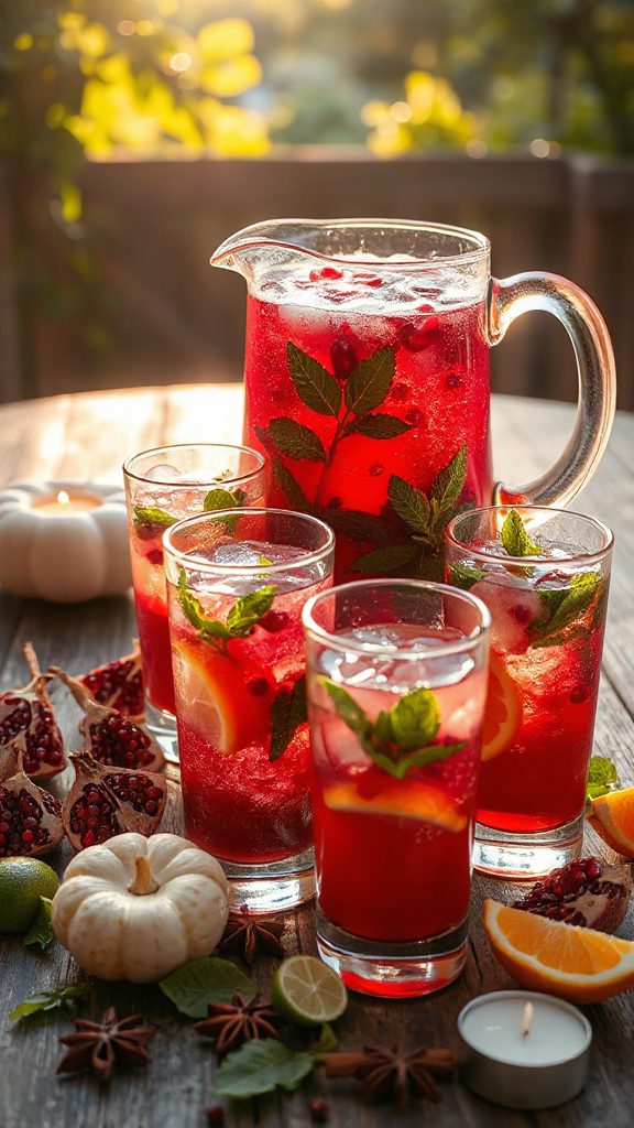 pomegranate mint lime mocktail