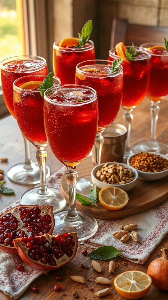 pomegranate sumac fizzy cocktail