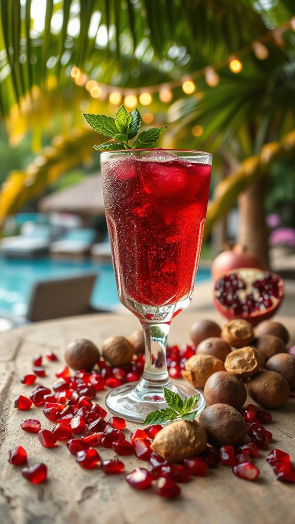 pomegranate whiskey cocktail delight