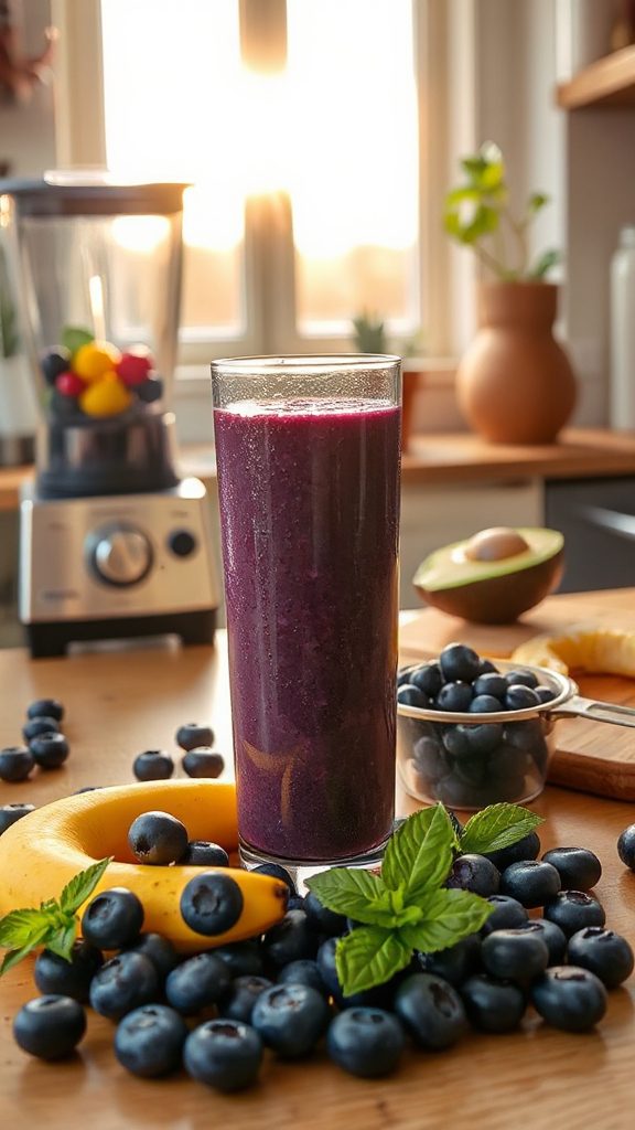 protein packed blueberry smoothie