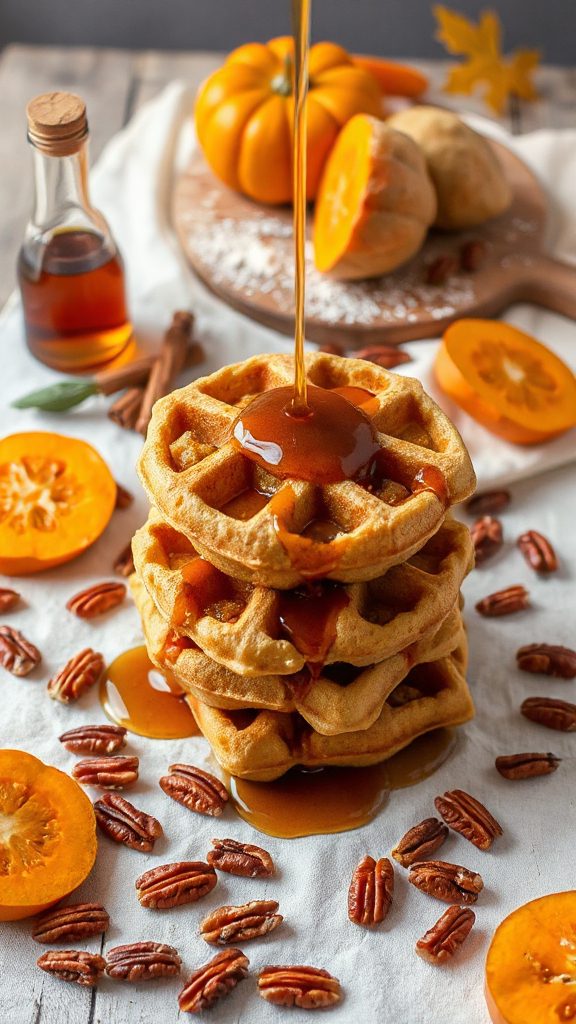 pumpkin bread pudding waffles