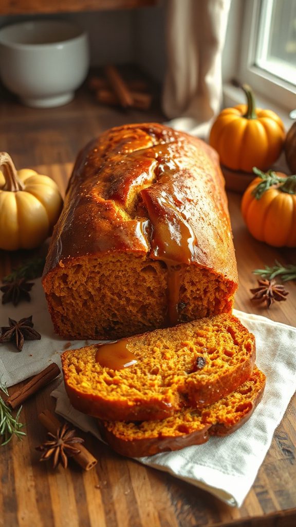 pumpkin bread with maple glaze pumpkin bread with maple glaze