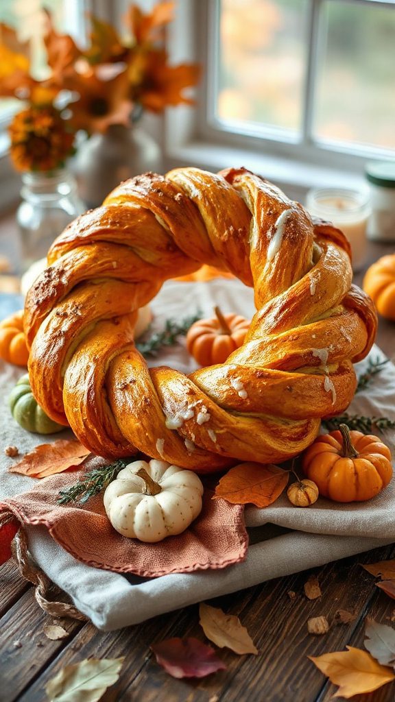 pumpkin brioche wreath recipe