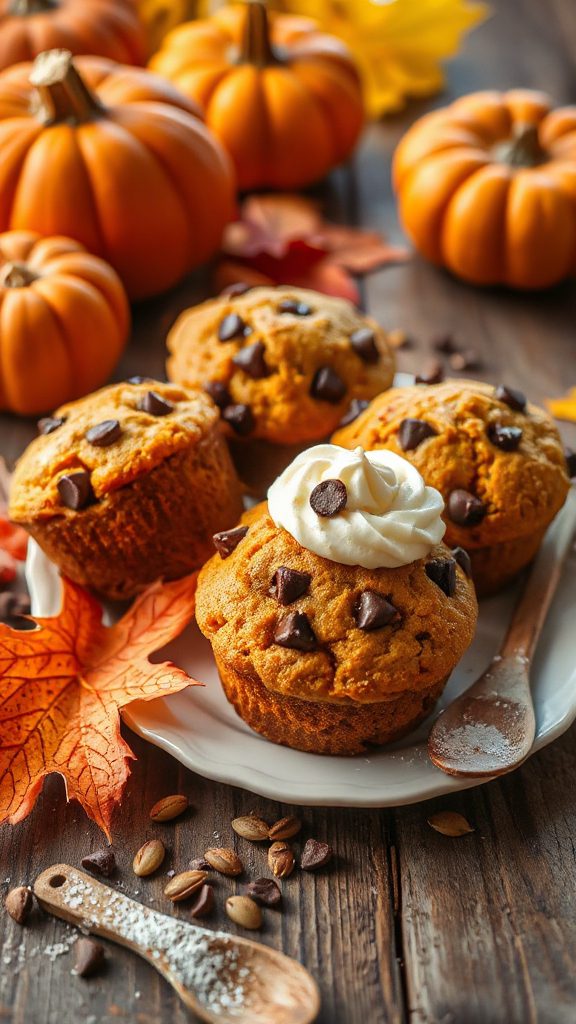 pumpkin chocolate chip muffins