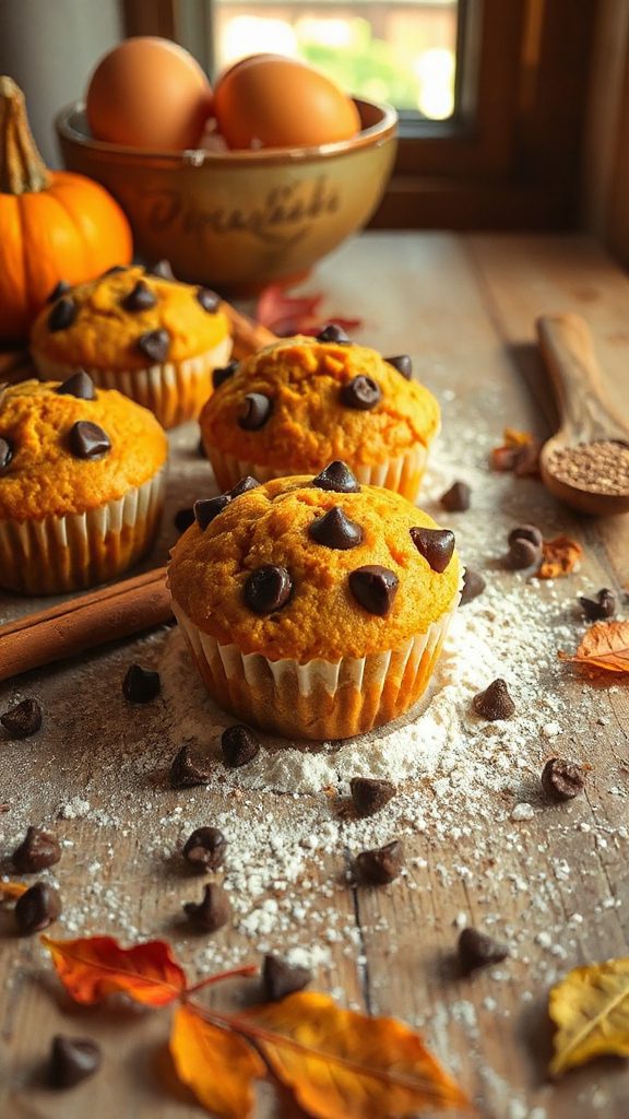 pumpkin chocolate chip muffins