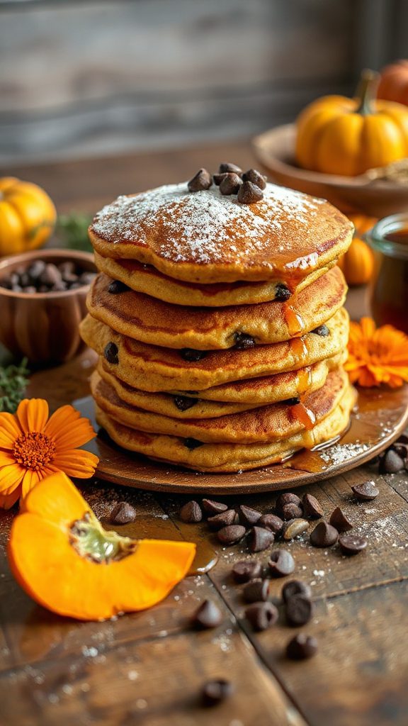 pumpkin chocolate chip pancakes pumpkin chocolate chip pancakes