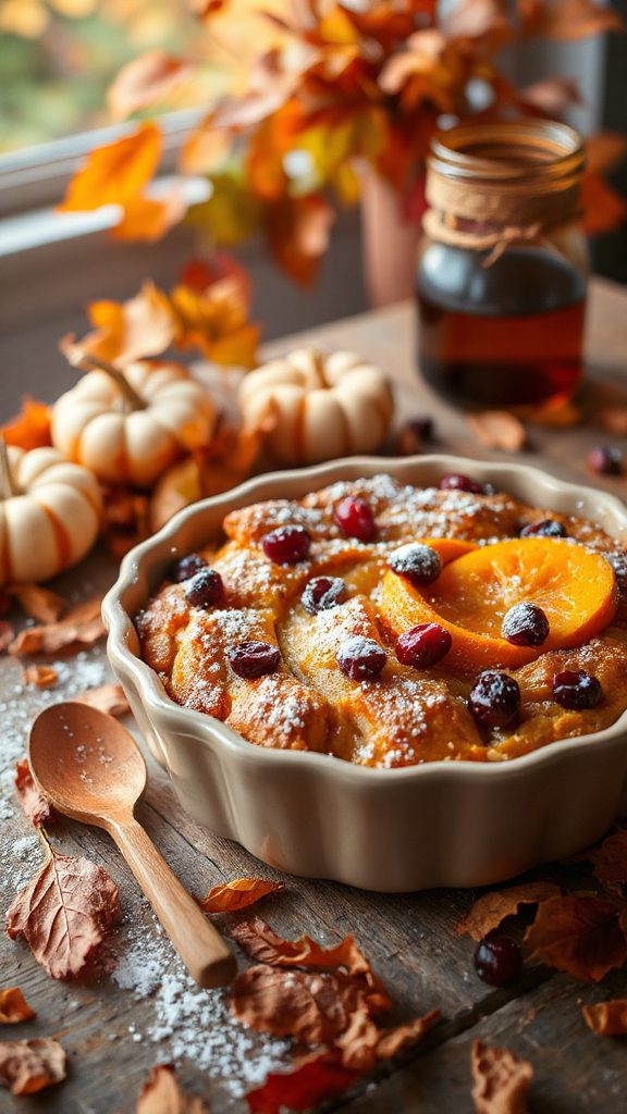 pumpkin cranberry bread pudding